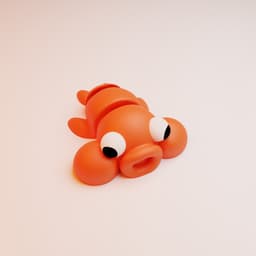 Bubble Eye Gold Fish (Articulated) 3d model