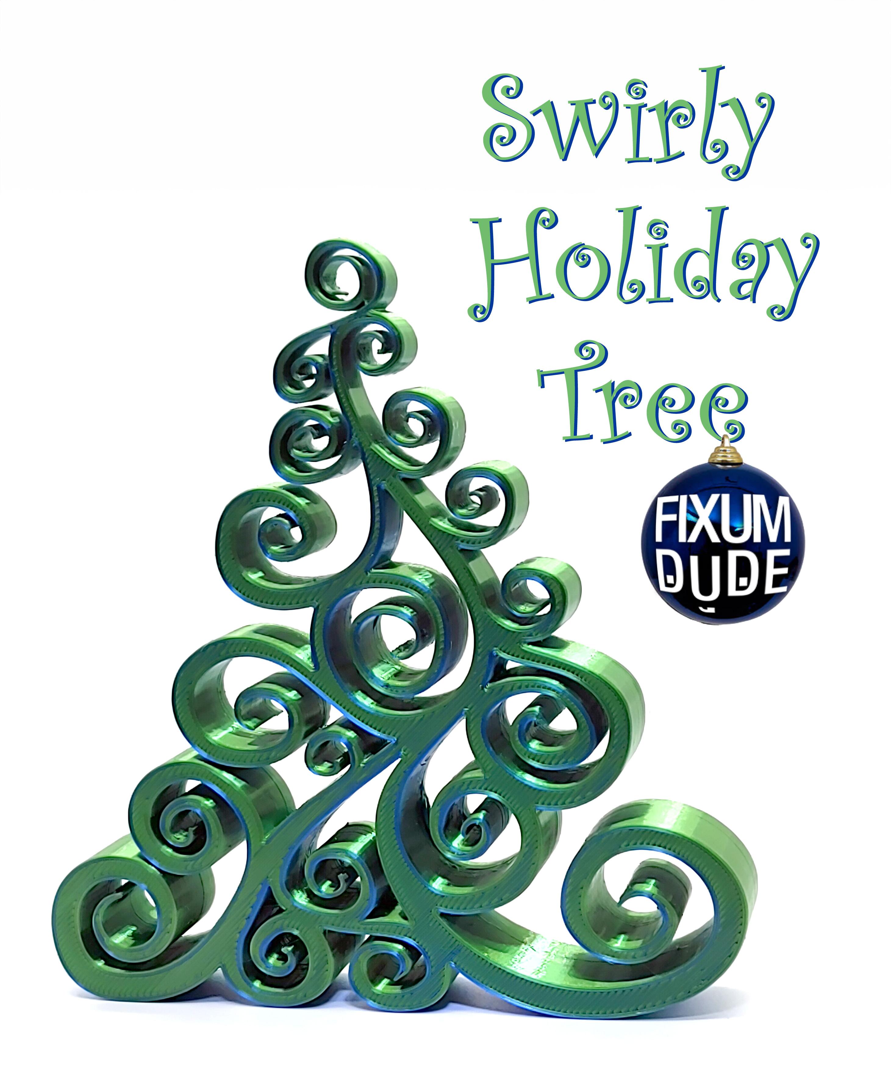 Swirly Holiday Tree 3d model