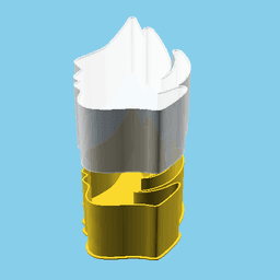 Stylized face profile, nestable box (v1) 3d model