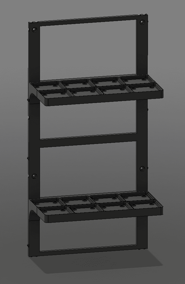 Gridfinity, Wall Rack, Double Height, 4x2  3d model