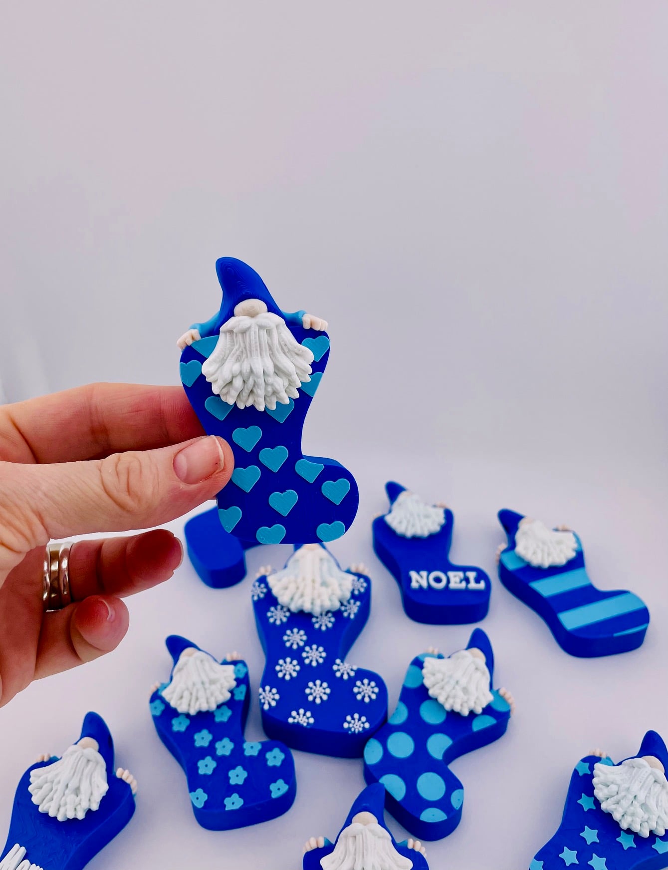 Stocking Gnome Ornament Set 3d model