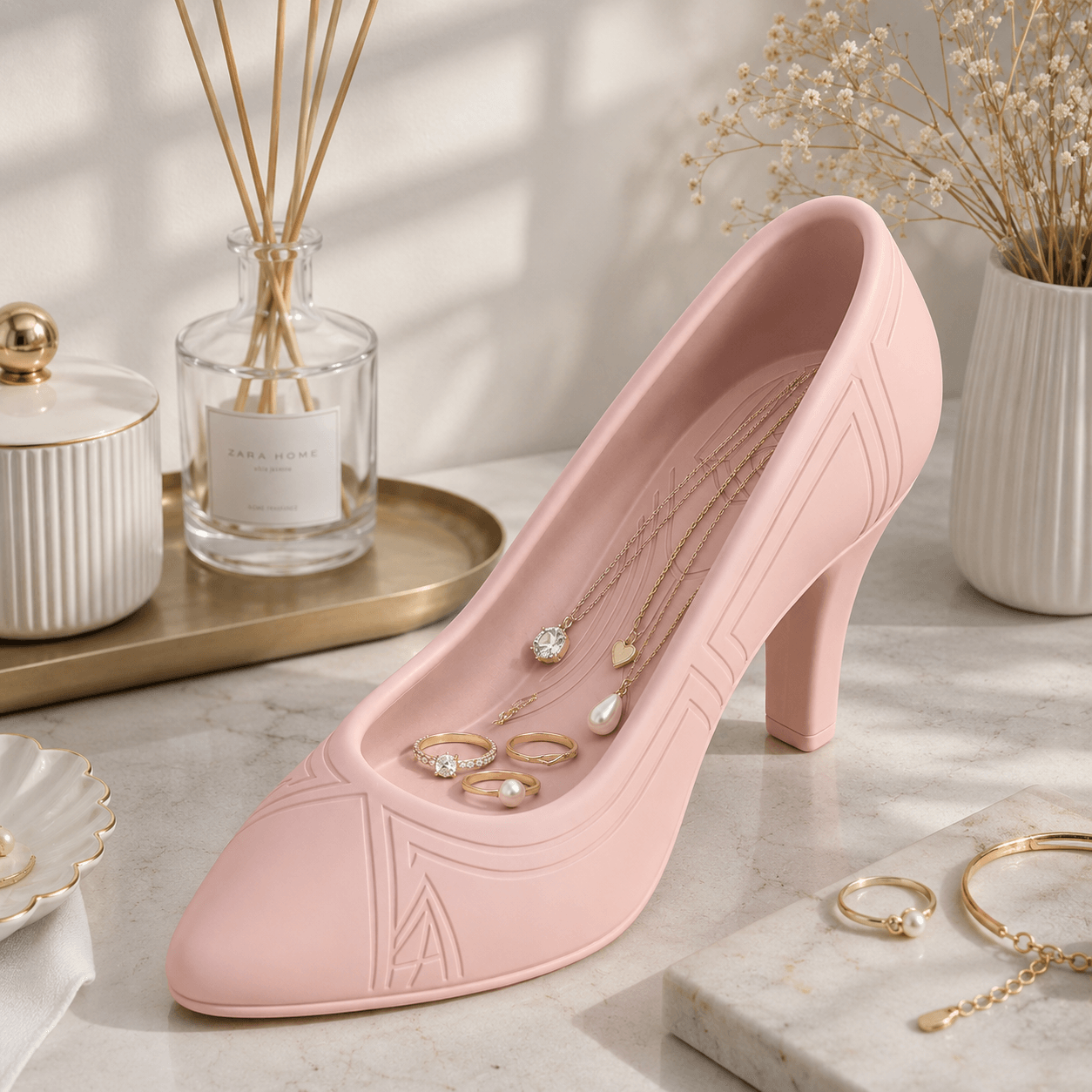 Free High Heel Jewelry Tray STL – Stiletto Ring Holder & Coquette Vanity Decor 3D Print 3d model