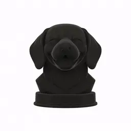 Beagle Dog Bust with Nameplate - Personalized Pet Memorial Statue 3d model