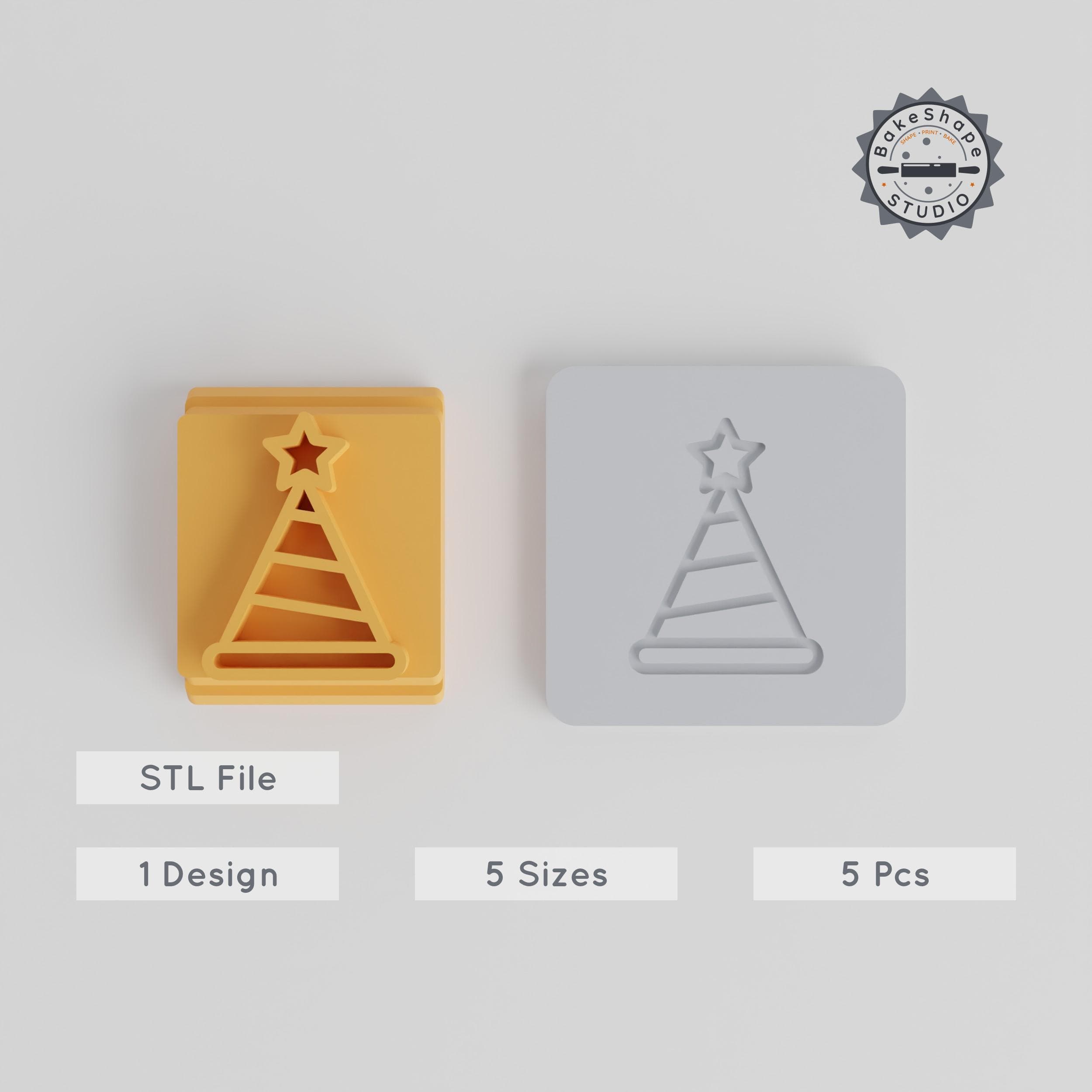 Party Cap Stamp Tile Set, 5 Motif Sizes 20-40mm, Perfect for Clay, Cookies & Fondant PRODUCT_4705 3d model