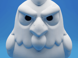 Angry Chicken – Stylized Hen on Rock Figurine 3d model