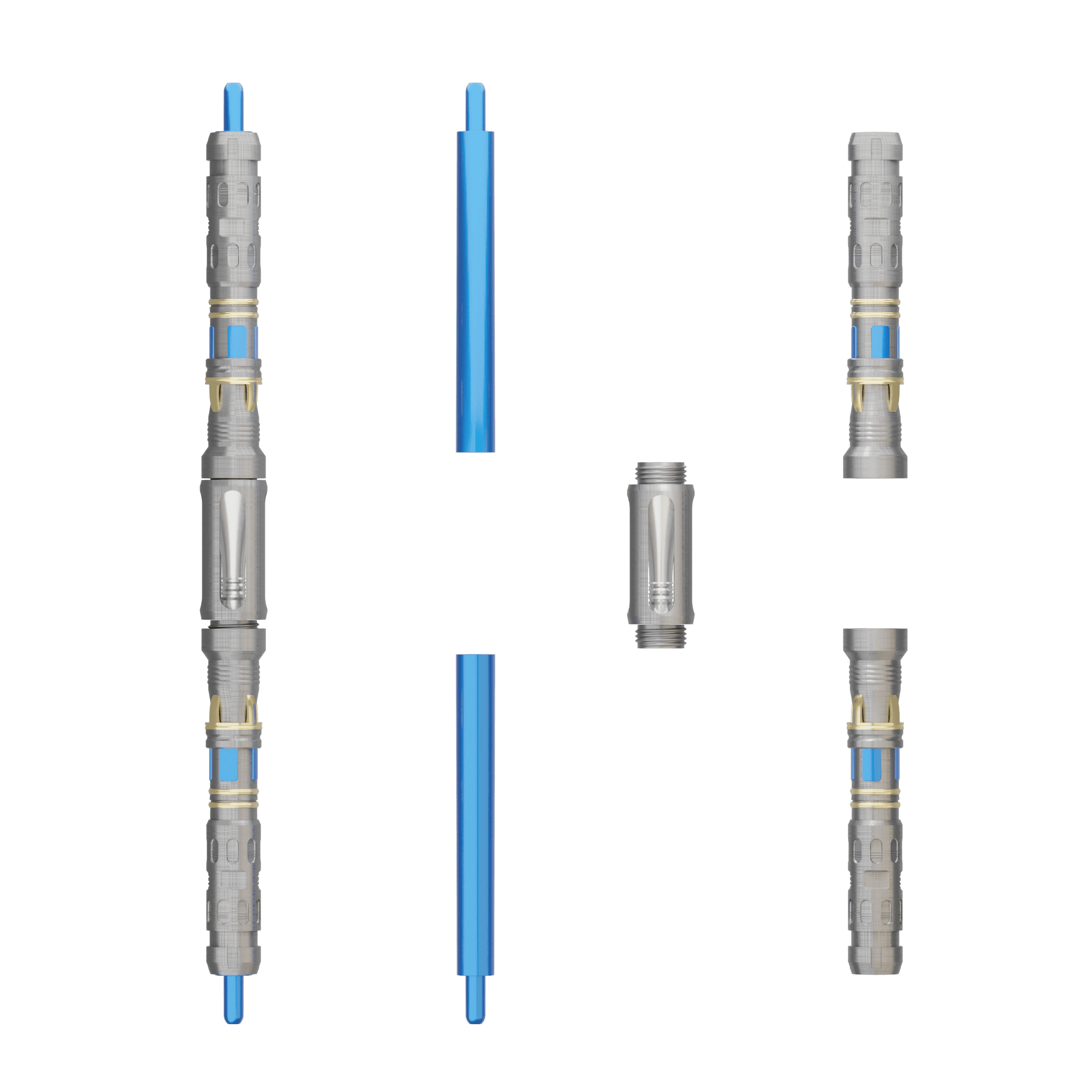 Print in Place Double Lightsaber Concept 3 3d model