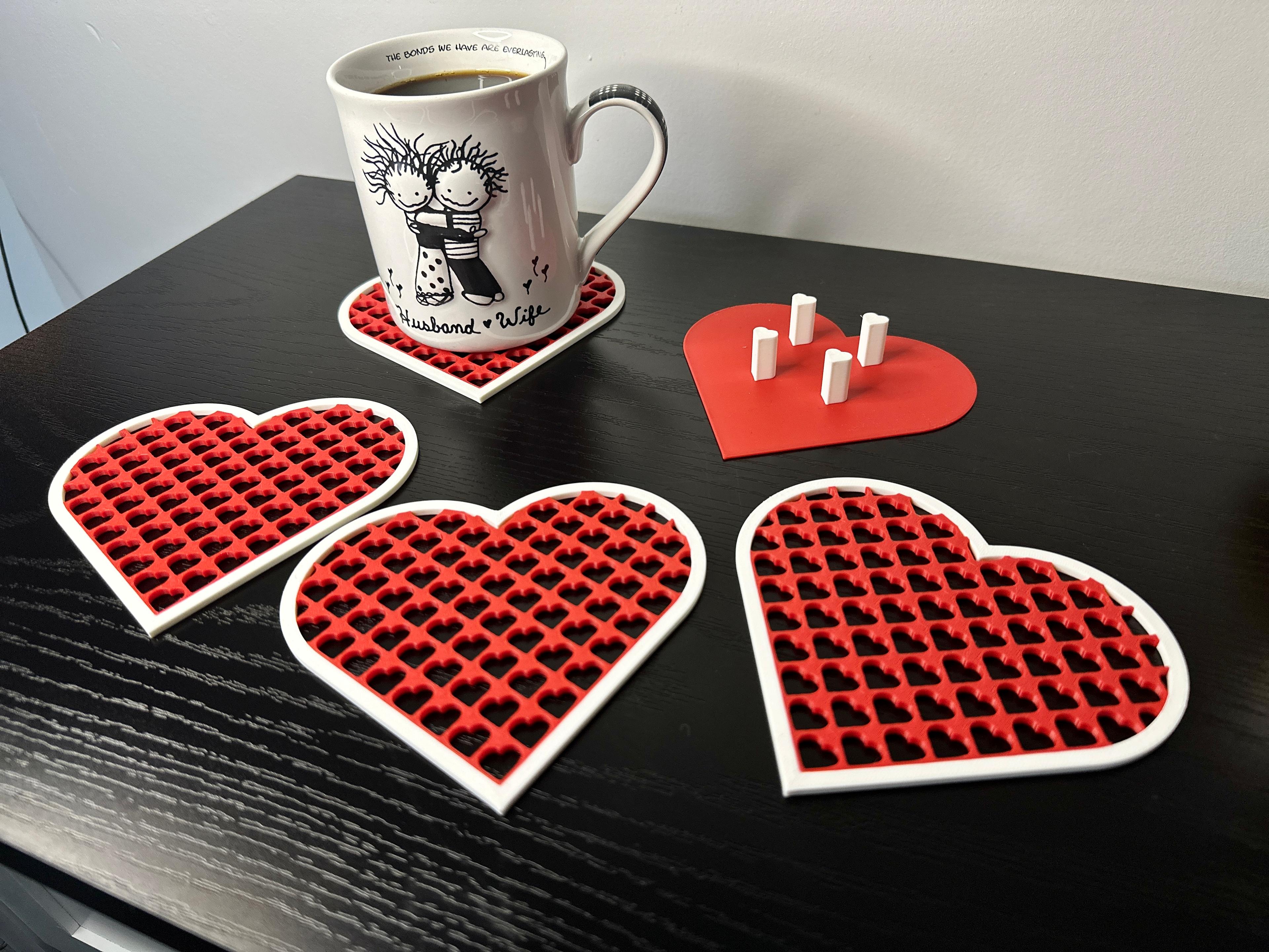 Heart Shaped - Patterned Coasters 3d model