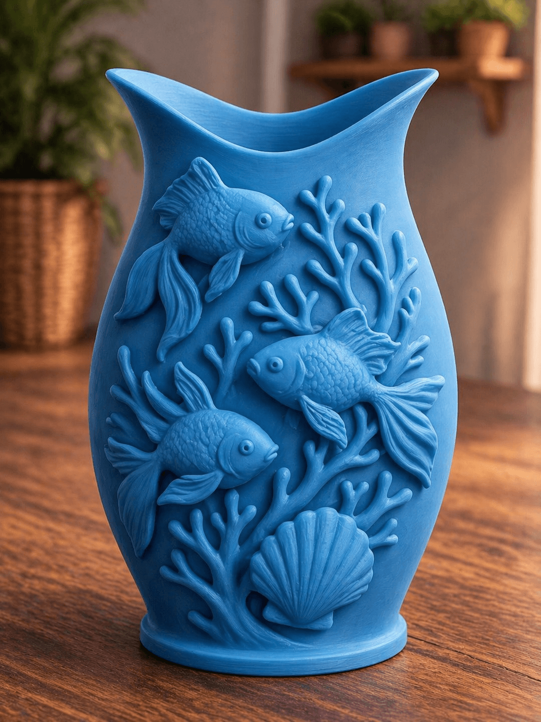 Blue Fish Coral Ocean Vase 3d model