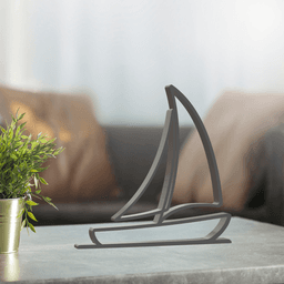 Sailboat Line Art, Modern, Minimalist 3d model