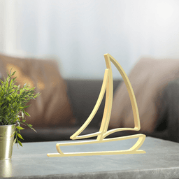 Sailboat Line Art, Modern, Minimalist 3d model