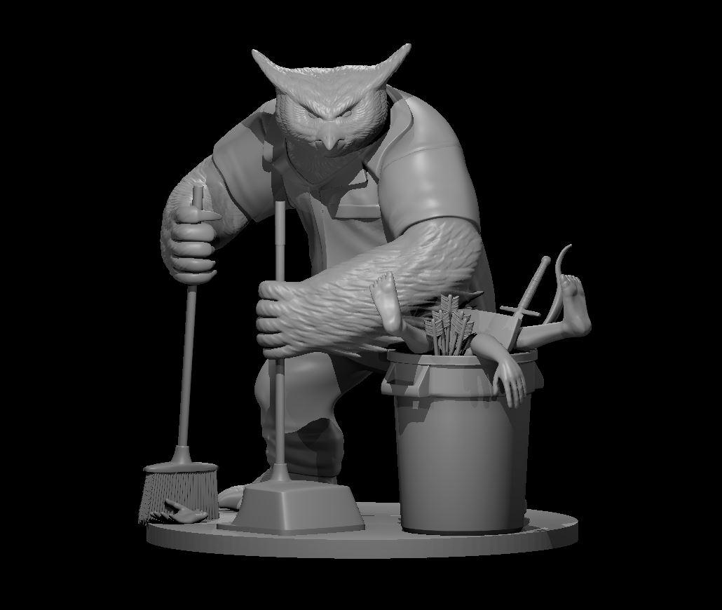 Owlbear Dungeon Janitor 3d model
