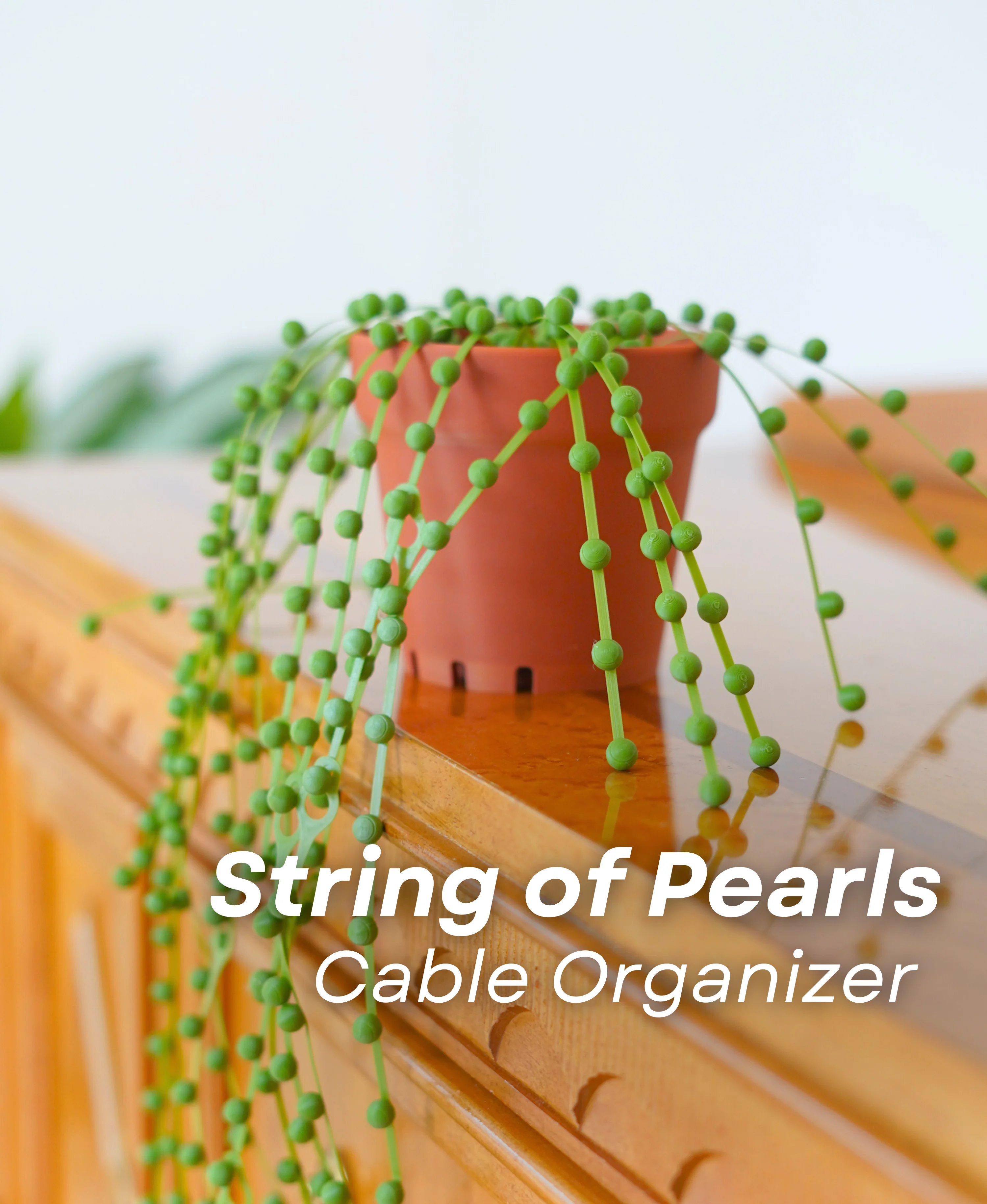 String of Pearls Cable Organizer - Cable Ties - Zip Tie - Plant 3D Print 3d model