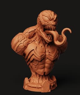 Venom Symbiote Bust | High-Detail Horror Sculpture 3d model