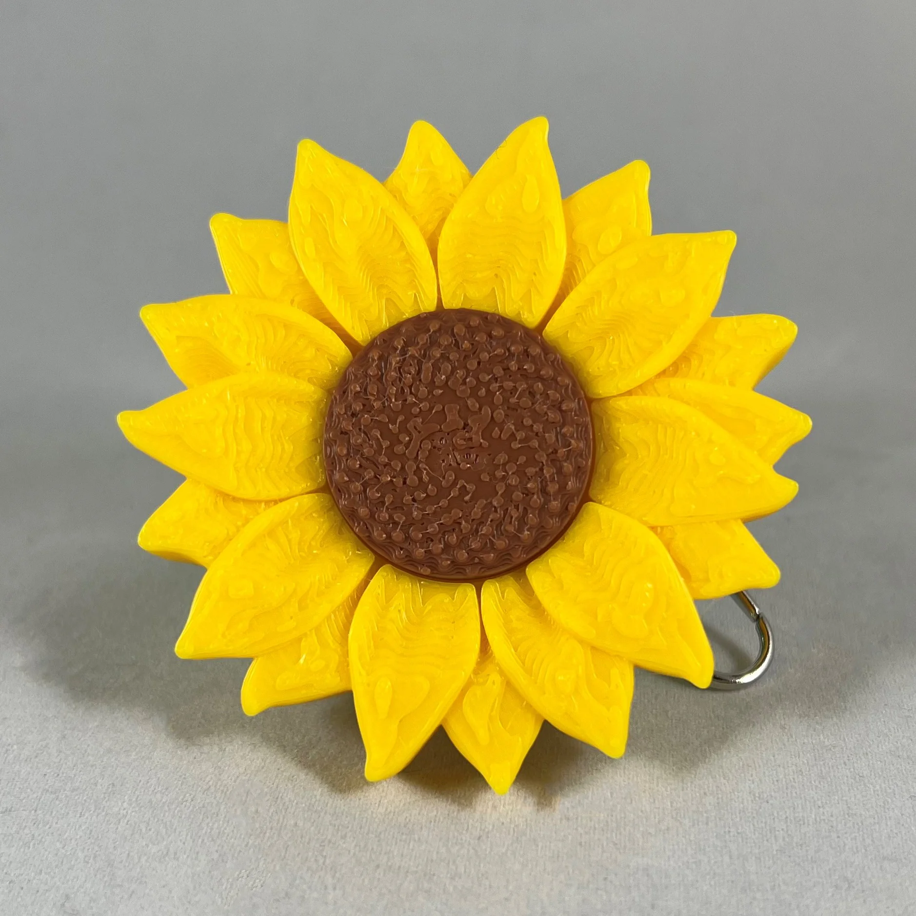 Sunflower Clicker / Sunflower Keychain / Fidget - No AMS - Commercial License Included 3d model