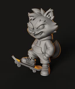 Grind Wolf STL | Character Figure | Street Art Vibes 3d model