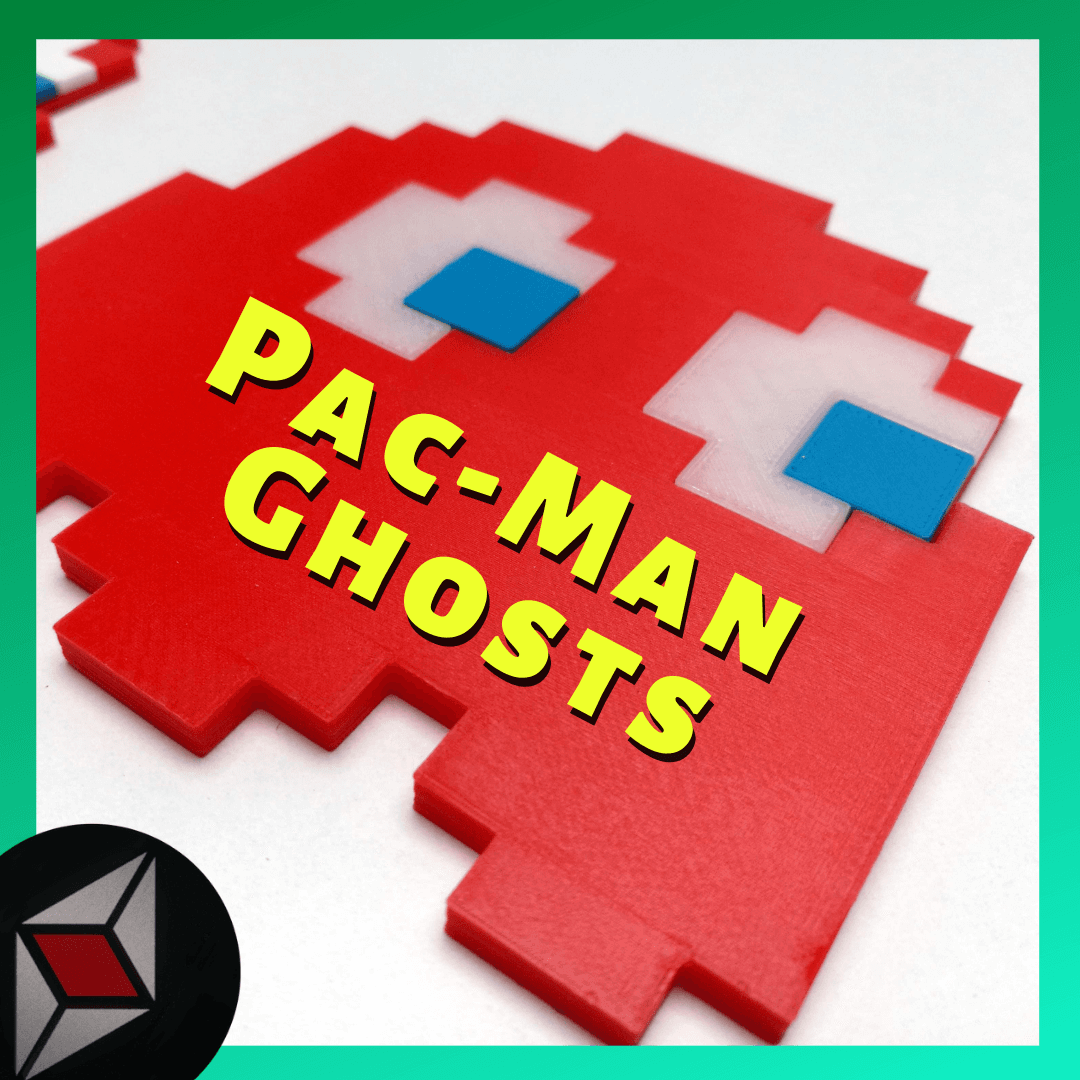 Pac-Man Ghosts (no multi material needed) - Pinky, Blinky, Inky and Clyde 3d model