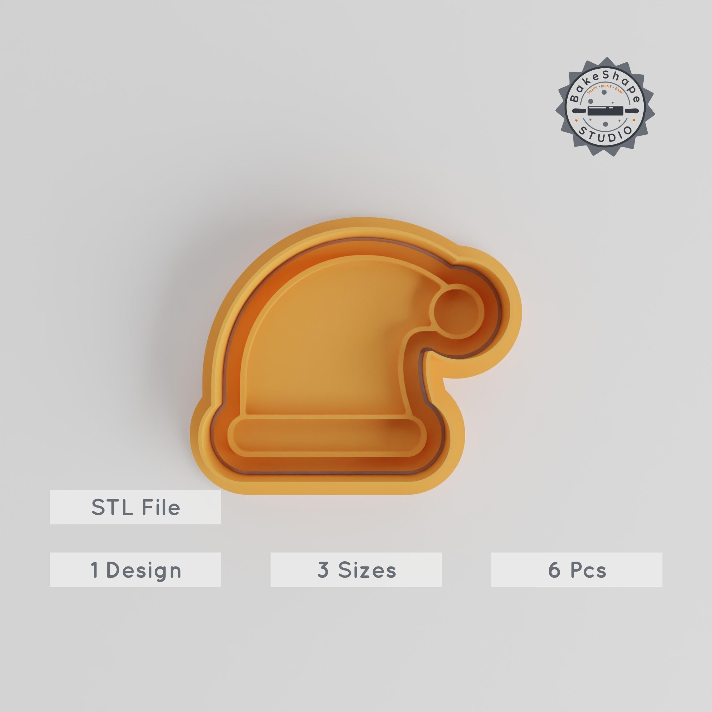 Santa Hat Cookie Cutter & Stamp, 6-Piece Set, Perfect for Fondant & Cookies, Christmas Cap, Festive Holiday, Various Sizes S/M/L PRODUCT_4935 3d model