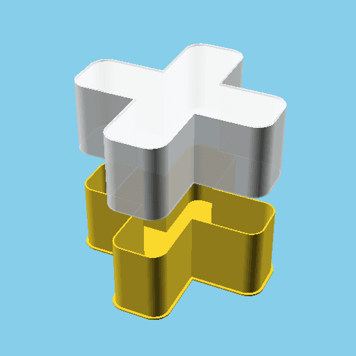 Plus Sign, nestable box (v1) 3d model