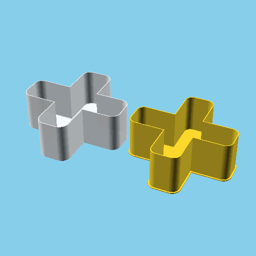 Plus Sign, nestable box (v1) 3d model