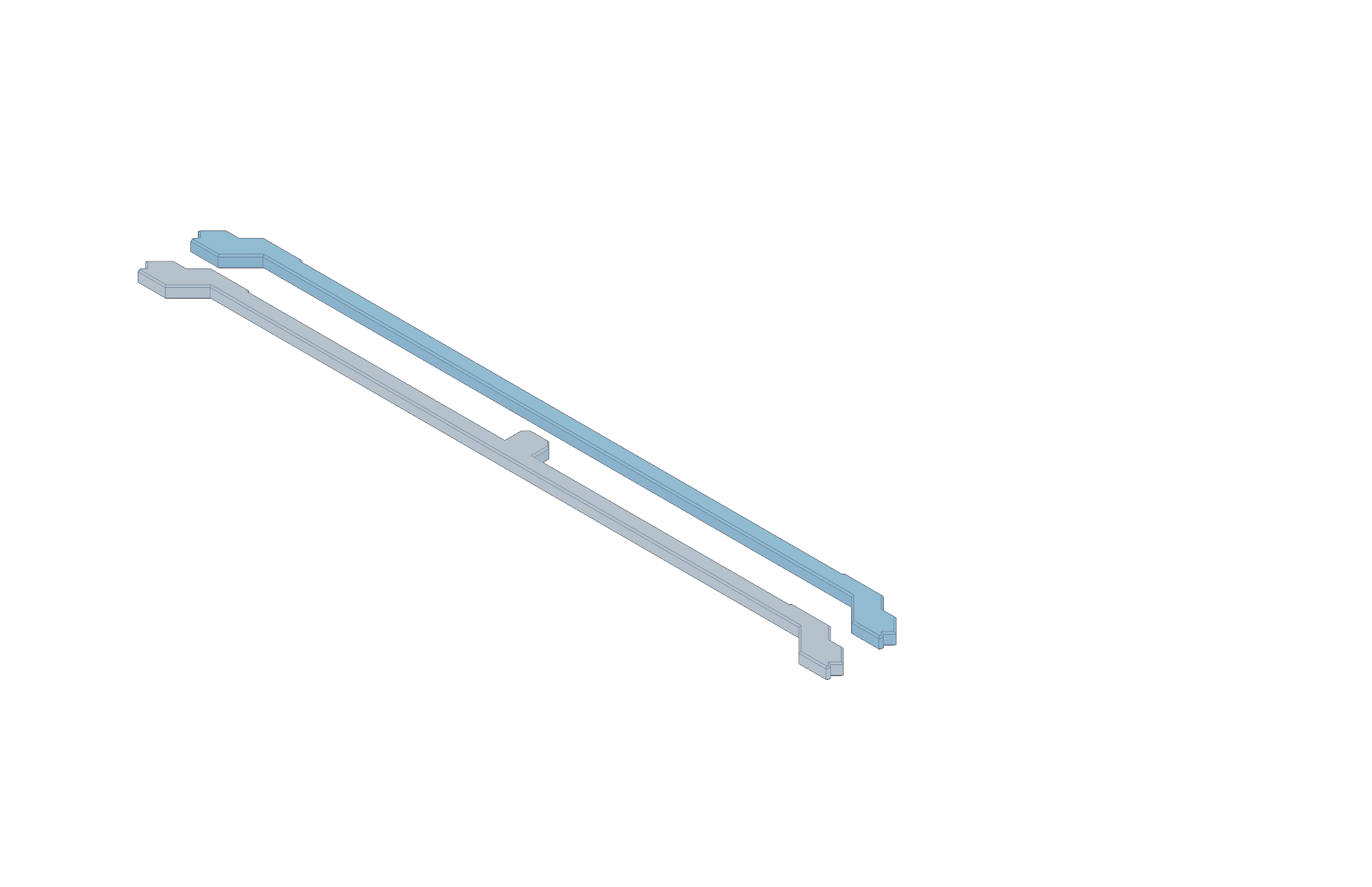 Drawer Stopper Bar 2x 3d model