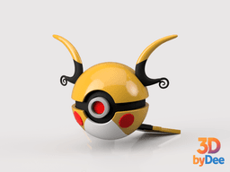 Raichu (Mega X) Poke Ball 3d model