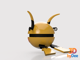 Raichu (Mega X) Poke Ball 3d model