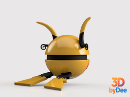 Raichu (Mega X) Poke Ball 3d model