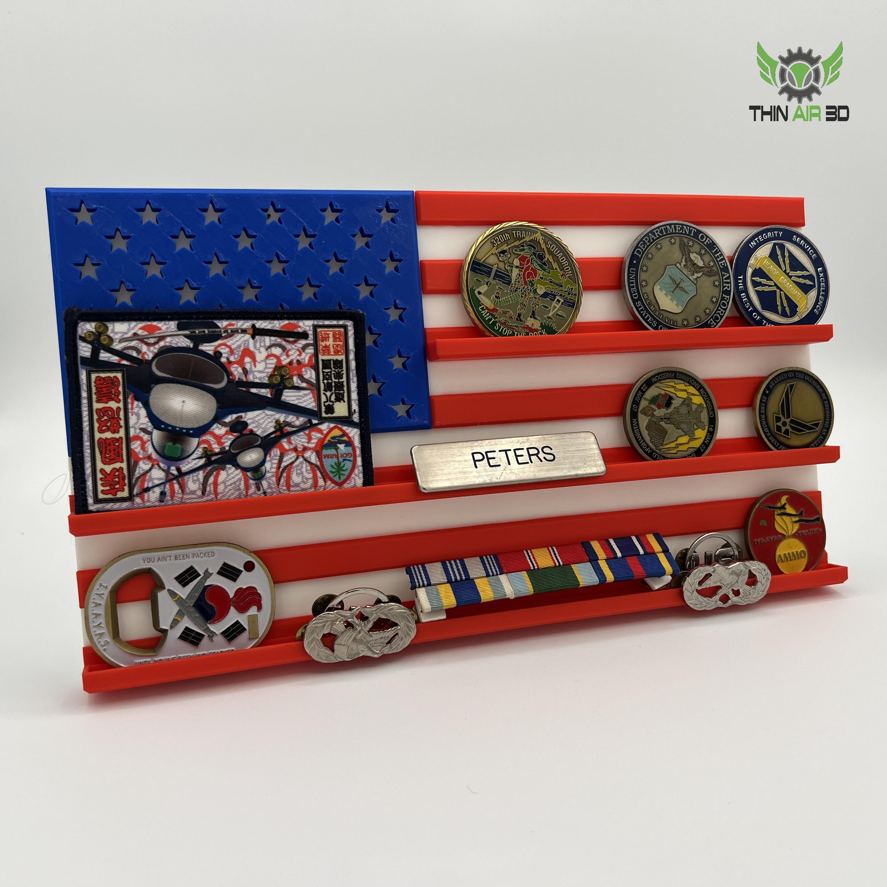 American Flag Challenge Coin Display 3d model
