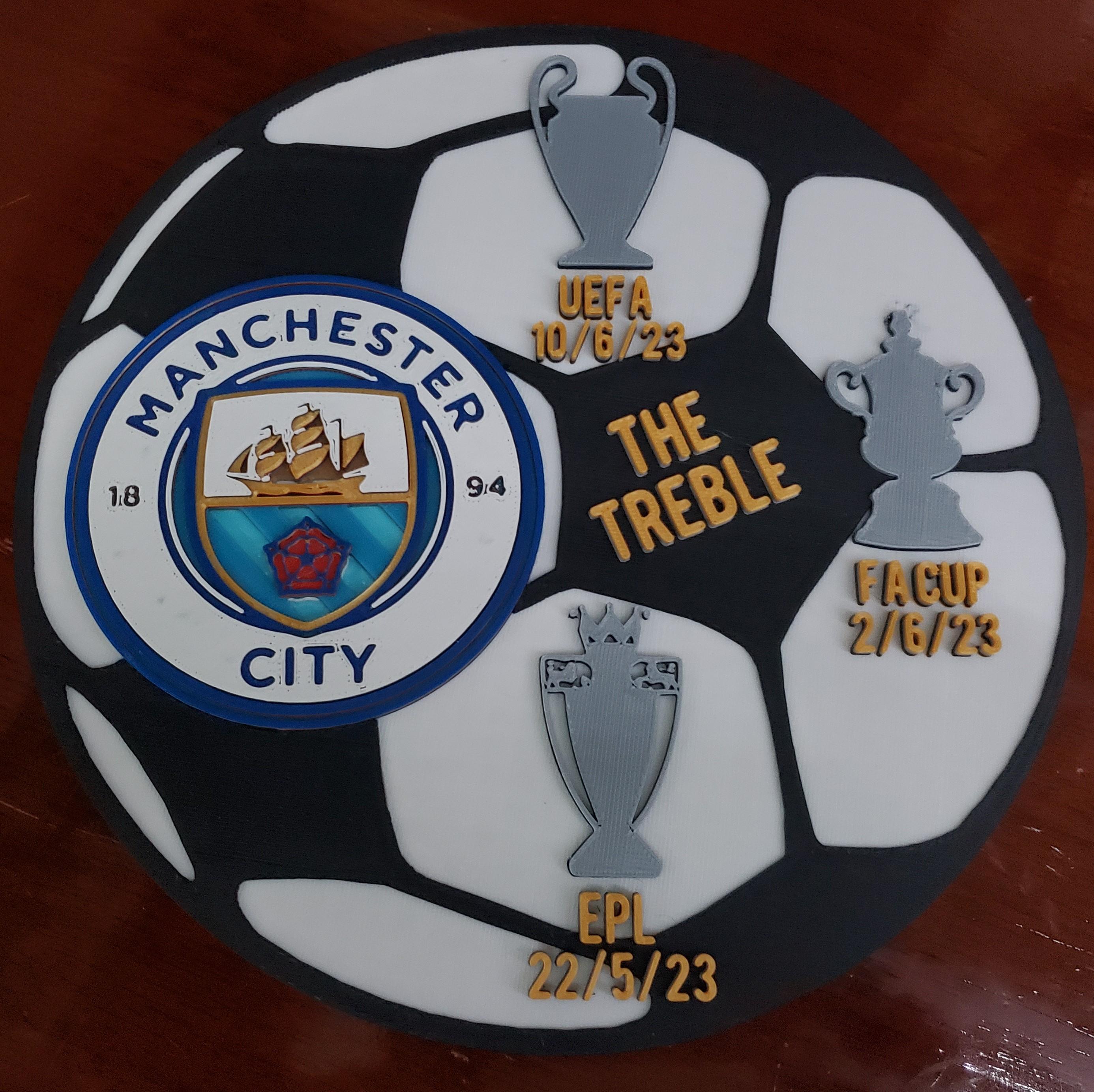 The Treble Plaque - Manchester City 3d model
