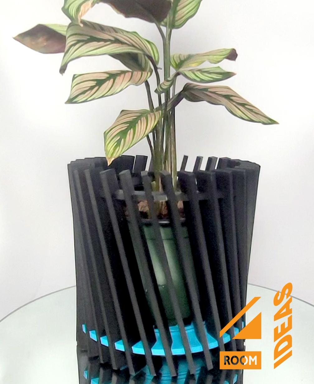 Planter Pot 1 - laser cut style 3d model