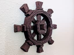 Driftwood Pirate Wheel Wall Sculpture 3d model