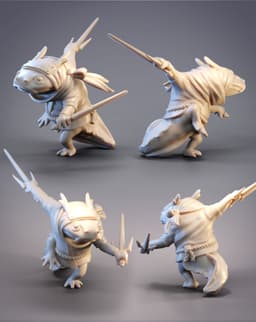 Salamander Ninja - Hatsuharu, Hanzaki Ninja (Swordbreaker) (Pre-Supported) 3d model