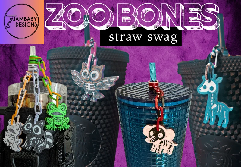 Zoo Bones Straw Swag Set 3d model