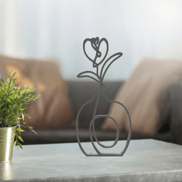 Flower Line Art, Modern, Minimalist 3d model