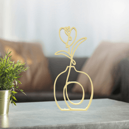 Flower Line Art, Modern, Minimalist 3d model