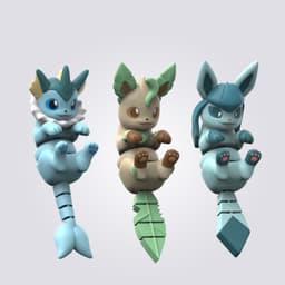Flexi Vamporeon, Leafeon & Glaceon 3d model