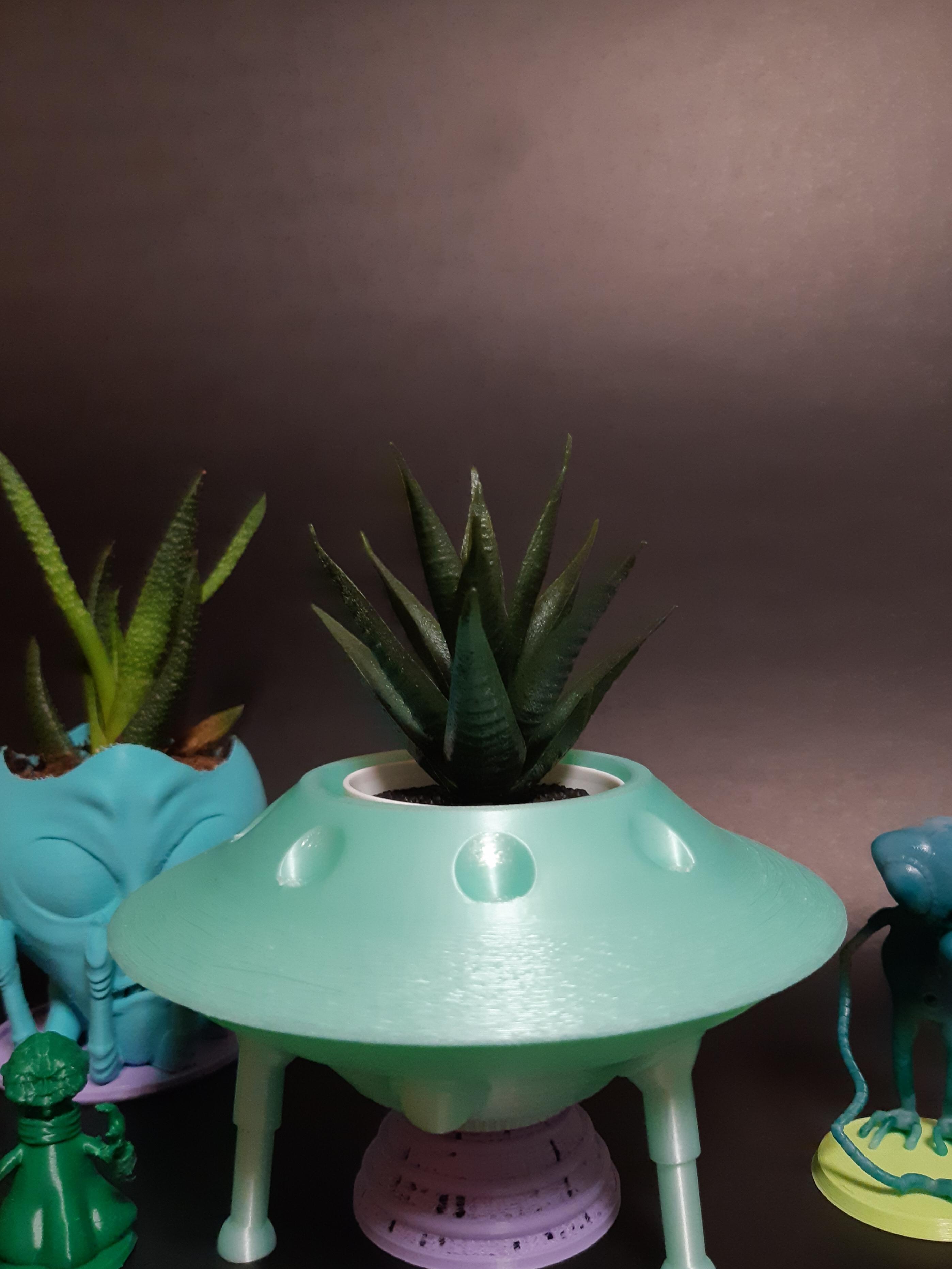 UFO Flying Saucer Planter - With or without drainage. 3d model