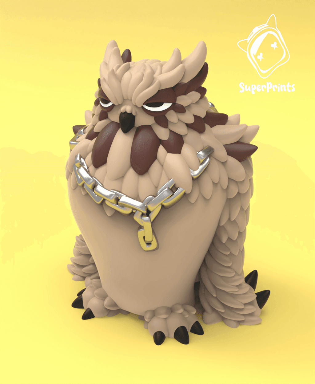Owl Bear - Easy Multicolor FDM RPG Minis (No supports) 3d model