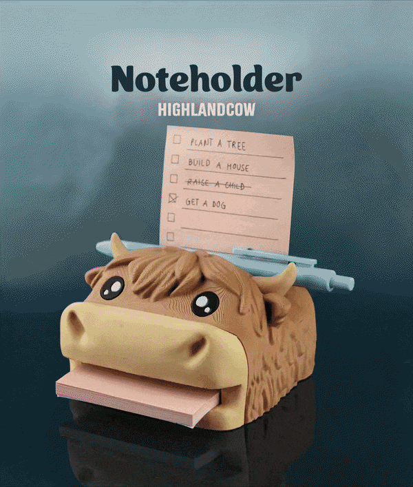 Highland Cow Desk Organizer 3d model