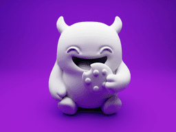 Cookie Monster – Cute 3D Printable Sitting Character 3d model