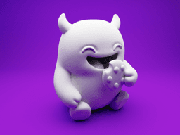 Cookie Monster – Cute 3D Printable Sitting Character 3d model
