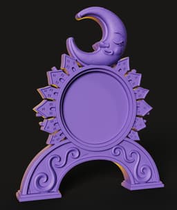 Crescent Moon Mirror Frame STL | Boho Decor 3D Print | Mystical 3d model