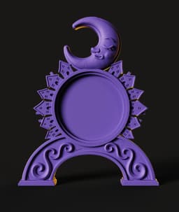 Crescent Moon Mirror Frame STL | Boho Decor 3D Print | Mystical 3d model