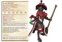 Black Witch - Tabaxi Caravan - PRESUPPORTED - Illustrated and Stats - 32mm scale 3d model