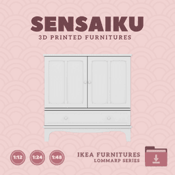 Miniature Replica 03. LOMMARP Cabinet for Miniature Dollhouse - IKEA (1:12,24,48) - 3D Print Instant 3d model