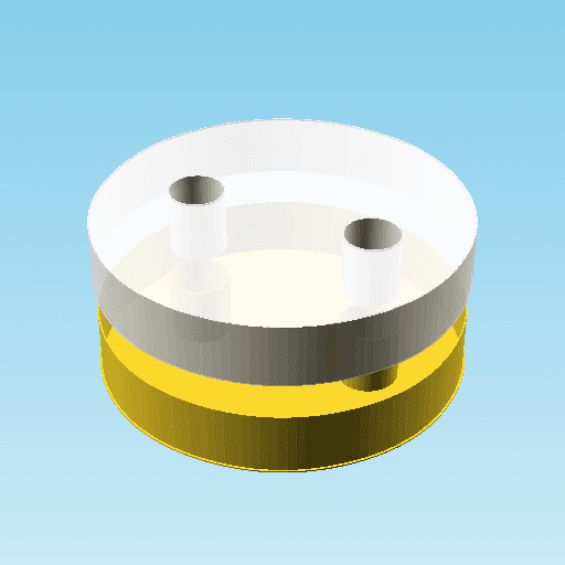BLACK CIRCLE WITH TWO WHITE DOTS, nestable box (v1) 3d model