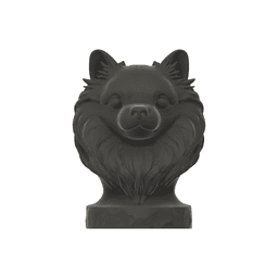 Pomeranian Dog Bust - Dog Statue - 3D Printable STL 3MF - Pet Memorial 3d model
