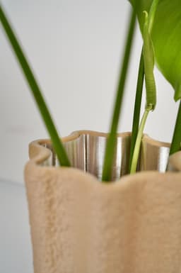 CLAYTIS Vase – Minimalist Textured 3D Printable Vase I Modern Wavy Decor Vase 3d model