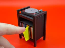 Miniature Retro Vinyl Record Player Set - 1:12 Scale STL Files for 3D Printing - Commercial Use 3d model