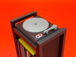Miniature Retro Vinyl Record Player Set - 1:12 Scale STL Files for 3D Printing - Commercial Use 3d model